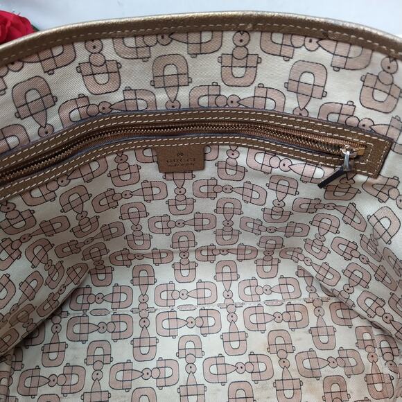 Gucci Brown Canvas GG Double Handles Tote Shoulder Bag - Vintage - Picture 14 of 16